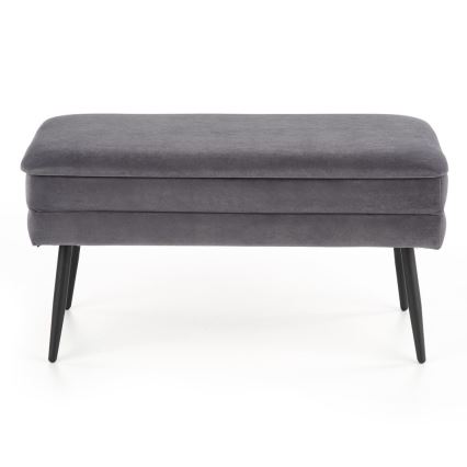 Suoliukas su sandėliavimo vieta VELVA 37x78 cm pilka