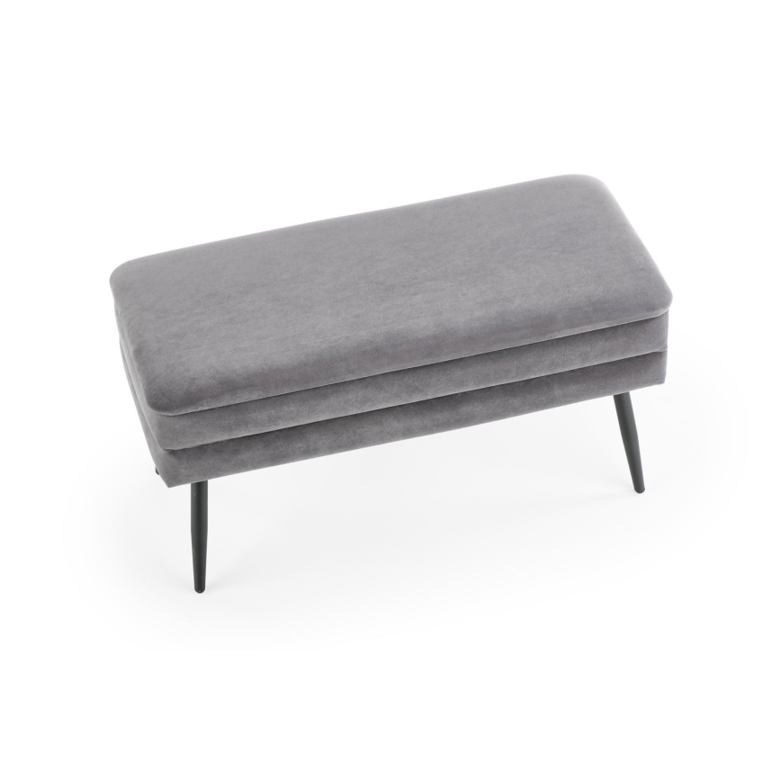 Suoliukas su sandėliavimo vieta VELVA 37x78 cm pilka