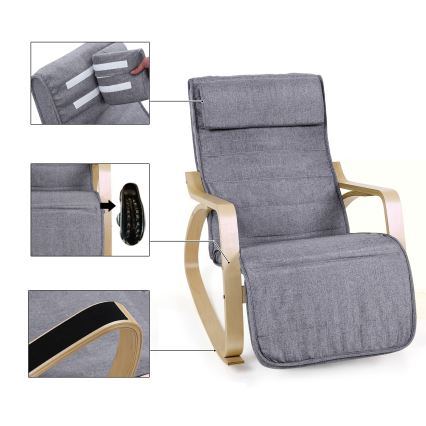 Sūpuojamas fotelis RESTLY, pilkas