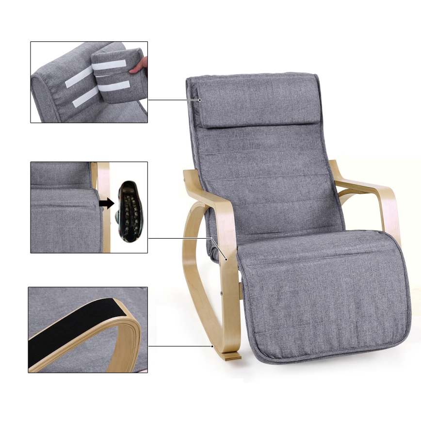 Sūpuojamas fotelis RESTLY, pilkas