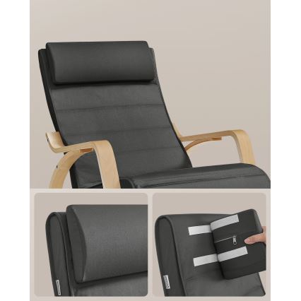 Sūpuojamasis krėslas RESTLY tamsiai pilkas