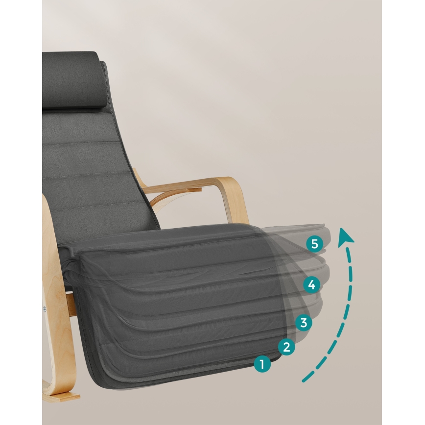 Sūpuojamasis krėslas RESTLY tamsiai pilkas