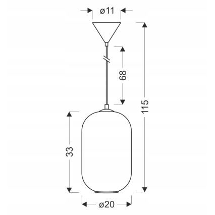 Suspenduota lempa CRESTO 1xE27/40W/230V balta