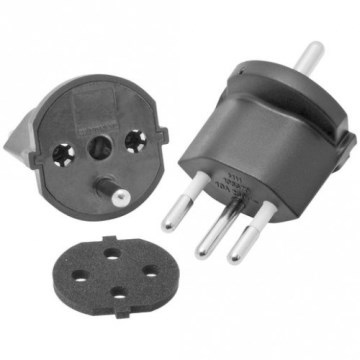 Šveicarijos SCHUKO/J 230V IP44 fiksuotas adapteris juodas