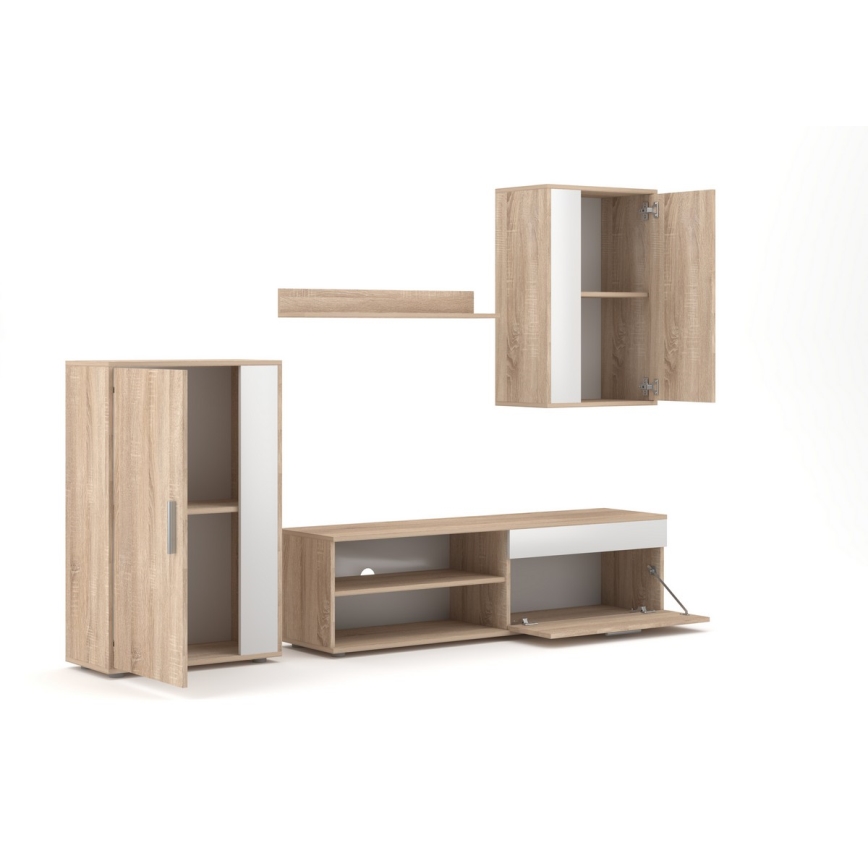 Svetainės sekcija BRICK ąžuolas sonoma/balta