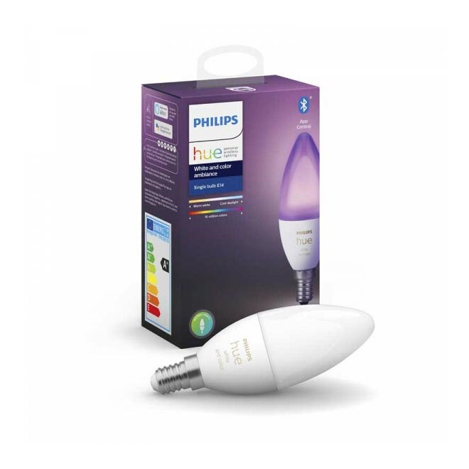 Šviesos diodų lemputė Philips Hue WHITE AND COLOR AMBIANCE B39 E14 / 5,3W / 230V 2200K - 6500K