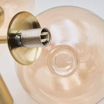 Šviestuvas ant strypo GEORGIA 3xG9/5W/230V auksinis/dūminis smėlinis