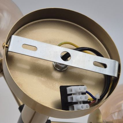 Šviestuvas ant strypo GEORGIA 3xG9/5W/230V auksinis/dūminis smėlinis