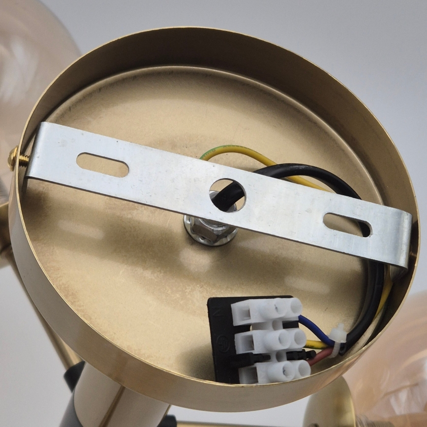 Šviestuvas ant strypo GEORGIA 3xG9/5W/230V auksinis/dūminis smėlinis