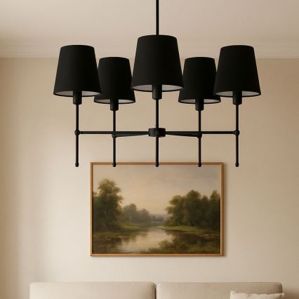 Šviestuvas ant strypo MADELA 5xE14/40W/230V juodas