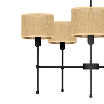 Šviestuvas su strypu MADELA 5xE14/40W/230V džiutas/juoda