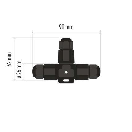T formos kabelio jungtis IP68