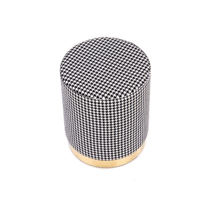 Taburetas ARUNA diametras 36 cm balta/juoda/auksas