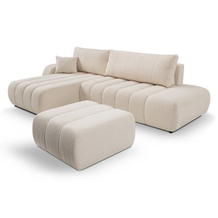 Pufas DESIO 82x75 cm smėlio spalvos