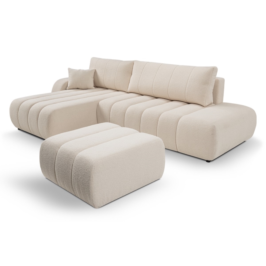 Pufas DESIO 82x75 cm smėlio spalvos