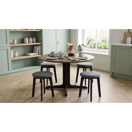 Taburetė KUBE skersmuo 36 cm juoda/antracitas