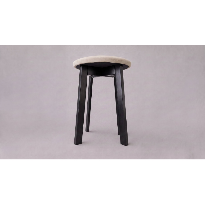 Taburetė KUBE, skersmuo 36 cm, juoda/smėlio spalvos