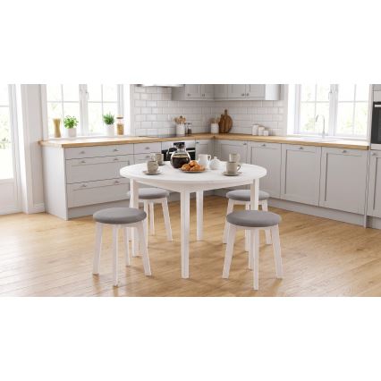 Taburetė KUBE Ø 36 cm balta/pilka