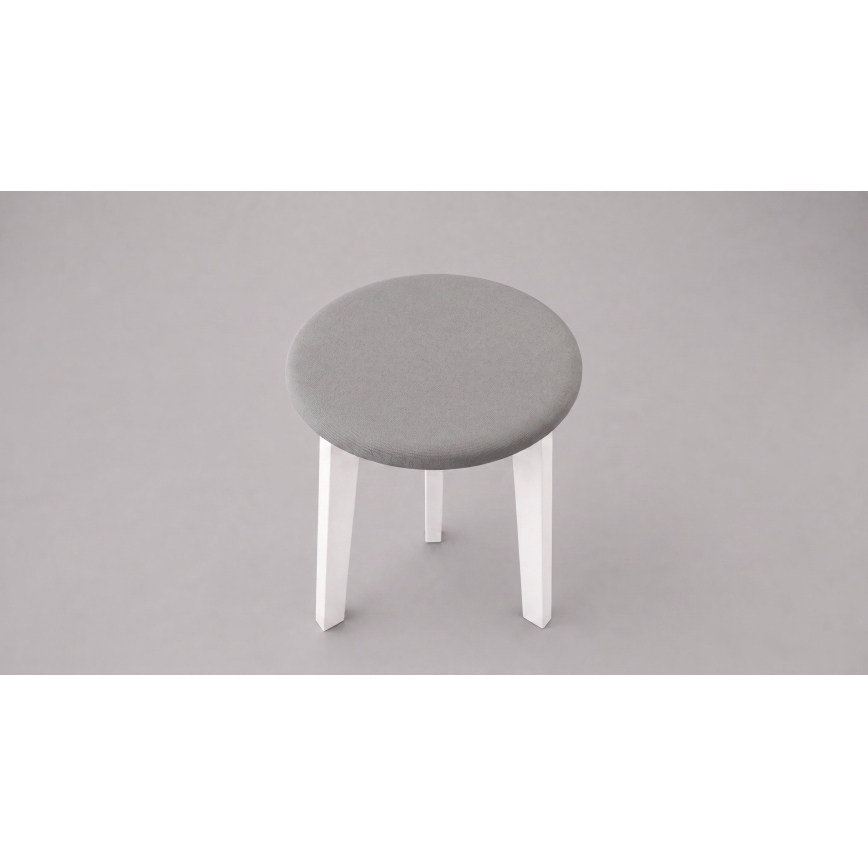 Taburetė KUBE Ø 36 cm balta/pilka