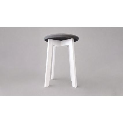 Taburetė KUBE Ø 36 cm balta/pilka
