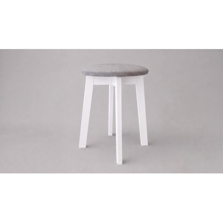 Taburetė KUBE Ø 36 cm balta/pilka