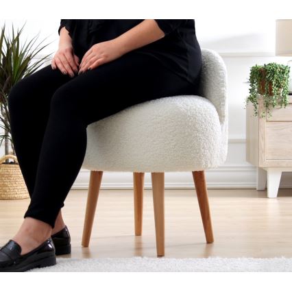 Taburetė MIKI, skersmuo 46 cm, balta