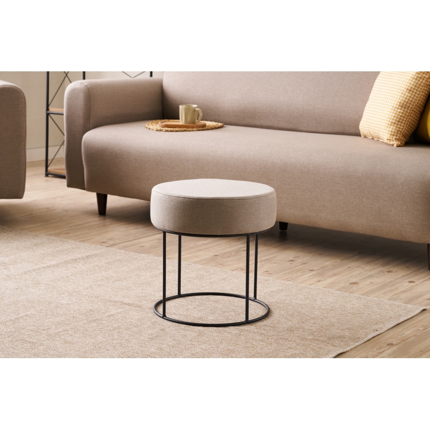 Taburetė RELO, skersmuo 40 cm, smėlio spalvos