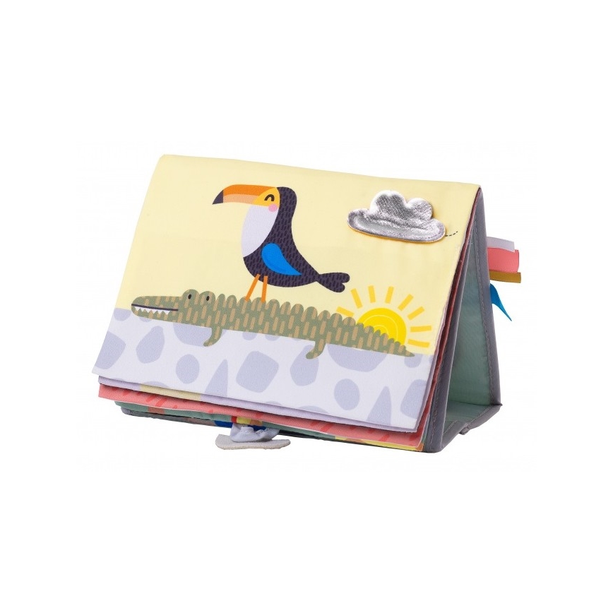 Taf Toys - Vaikiška tekstilinė knyga su veidrodžiu savana