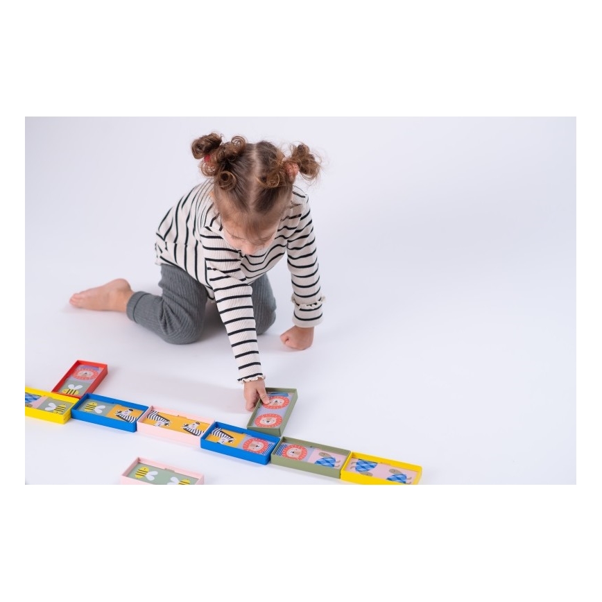 Taf Toys - Vaikiški domino kauliukai 4in1 gyvūnai