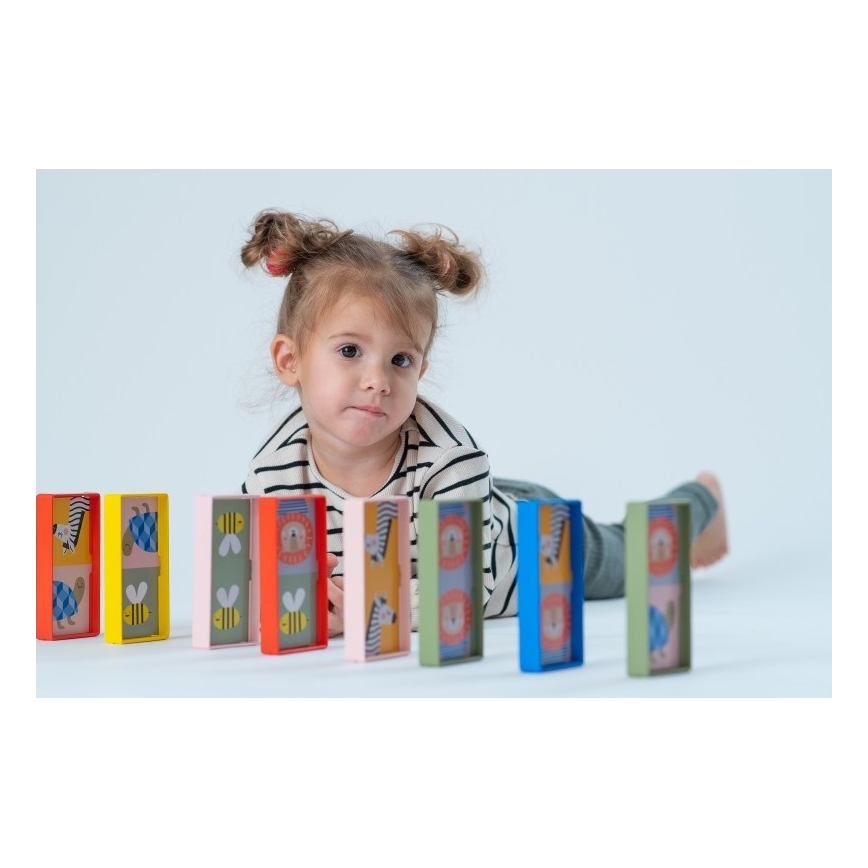 Taf Toys - Vaikiški domino kauliukai 4in1 gyvūnai