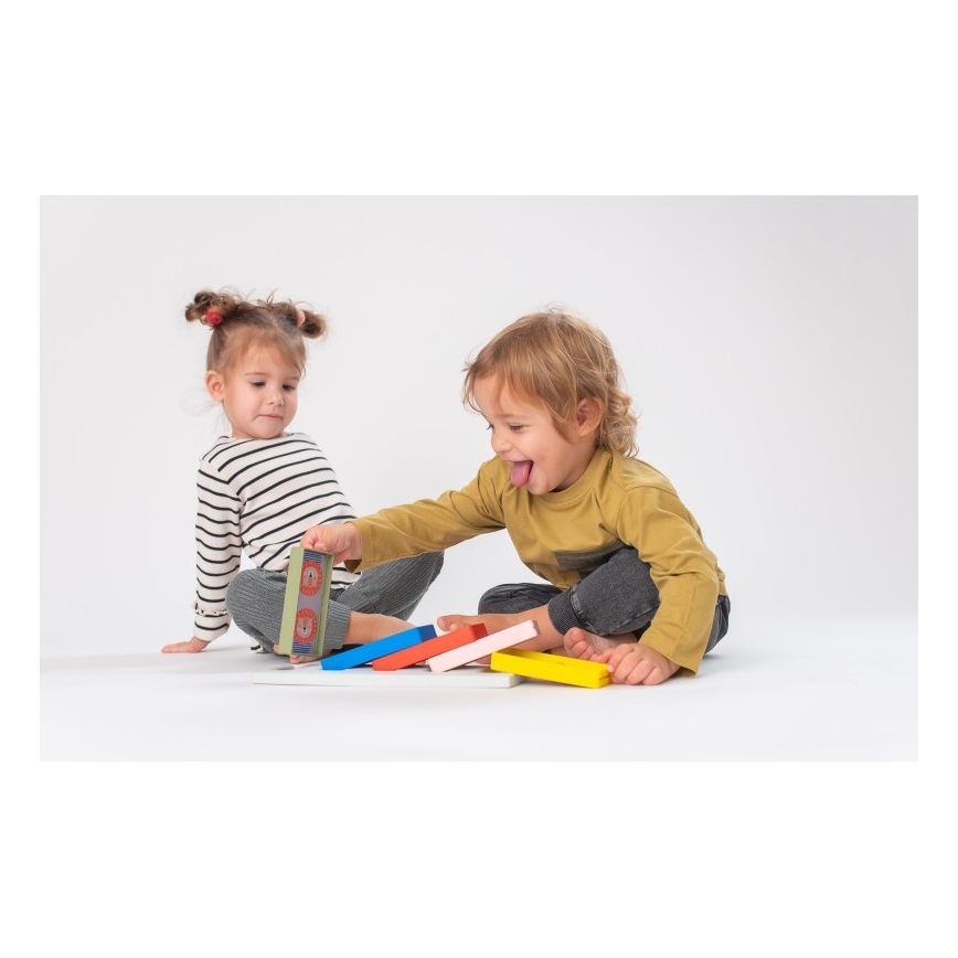 Taf Toys - Vaikiški domino kauliukai 4in1 gyvūnai