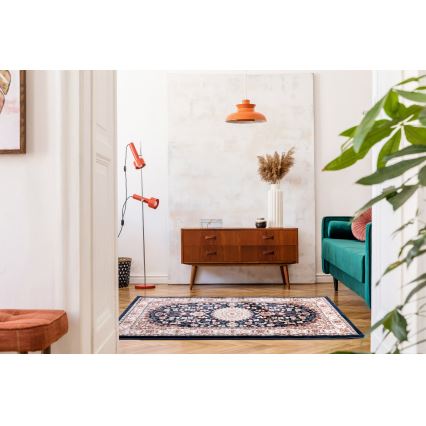 Tamsiai mėlynas orientalinis kilimas DUBAI 80x150 cm 2300 g/m2