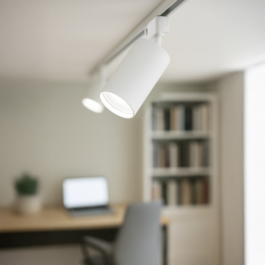 Taškinis šviestuvas 1 fazės bėginei sistemai TIGER 1xGU10/10W/230V, baltas