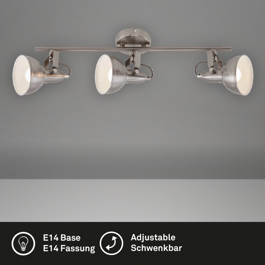 Taškinis šviestuvas 3xE14/40W/230V, matinio chromo