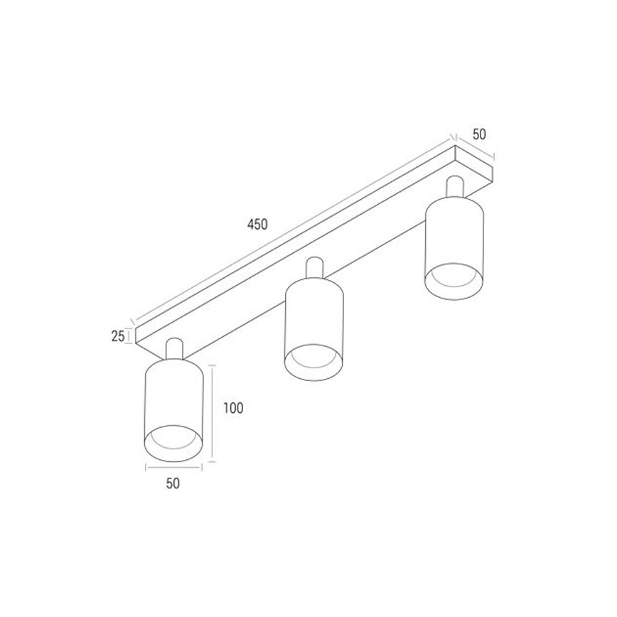 Taškinis šviestuvas ANGIE 3xGU10/35W/230V juodas