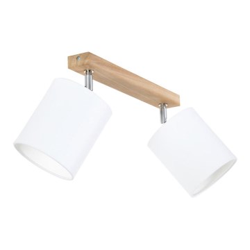 Taškinis šviestuvas APRILLIA 2xE27/25W/230V ąžuolas / balta