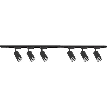 Taškinis šviestuvas bėgelinėje sistemoje PIPE, 6xGU10/10W/230V, juodas