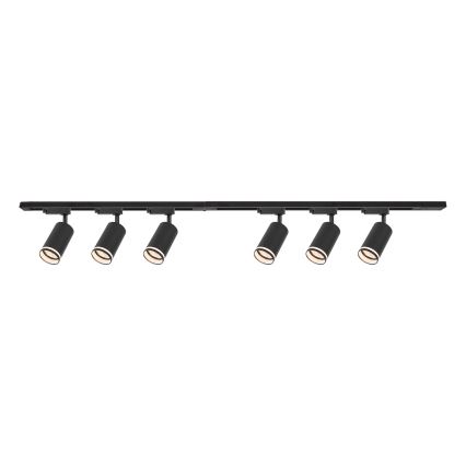 Taškinis šviestuvas bėgelinėje sistemoje PIPE, 6xGU10/10W/230V, juodas