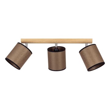 Taškinis šviestuvas BENITA 3xE27/25W/230V ruda/ąžuolas