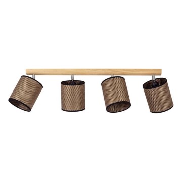 Taškinis šviestuvas BENITA 4xE27/25W/230V ruda/ąžuolas