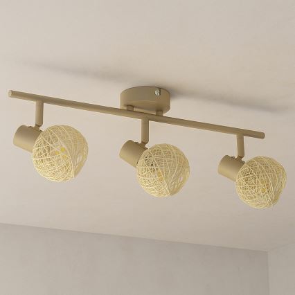 Taškinis šviestuvas DEX 3xE14/10W/230V smėlinis/kreminis