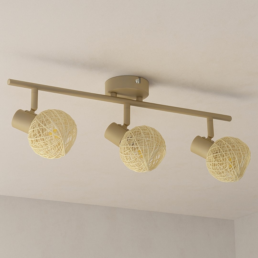 Taškinis šviestuvas DEX 3xE14/10W/230V smėlinis/kreminis