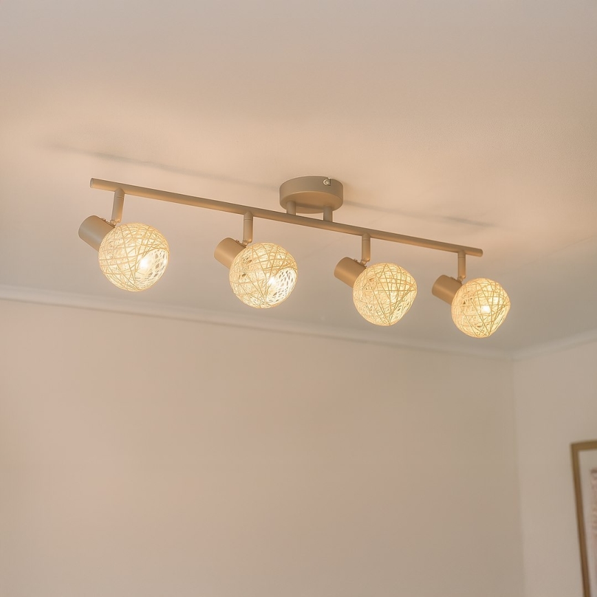 Taškinis šviestuvas DEX 4xE14/10W/230V smėlinis/kreminis