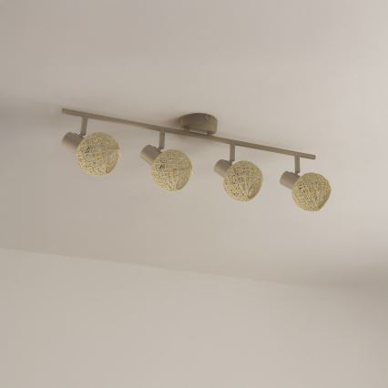 Taškinis šviestuvas DEX 4xE14/10W/230V smėlinis/kreminis
