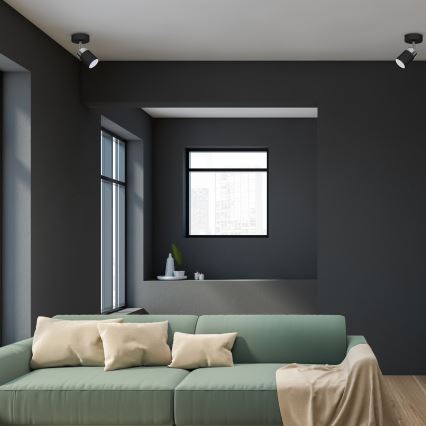 Taškinis šviestuvas JOKER 1xGU10/25W/230V juodas/blizgus chromas