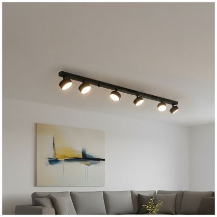 Taškinis šviestuvas LUNVIGO 6xGX53/35W/230V juodas