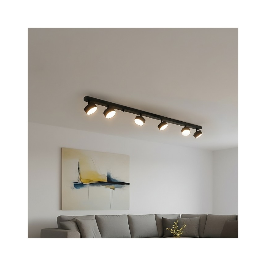 Taškinis šviestuvas LUNVIGO 6xGX53/35W/230V juodas