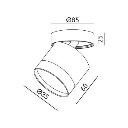 Taškinis šviestuvas OH12F 1xGX53/35W/230V 8,5 cm baltas