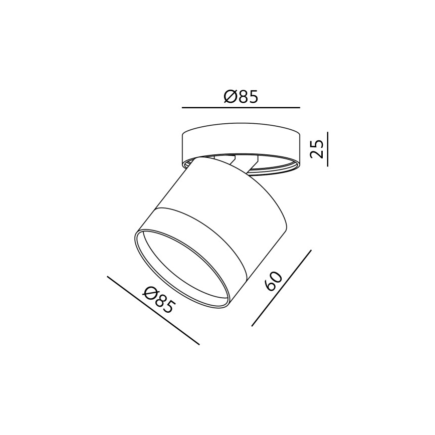 Taškinis šviestuvas OH12F 1xGX53/35W/230V 8,5 cm juodas
