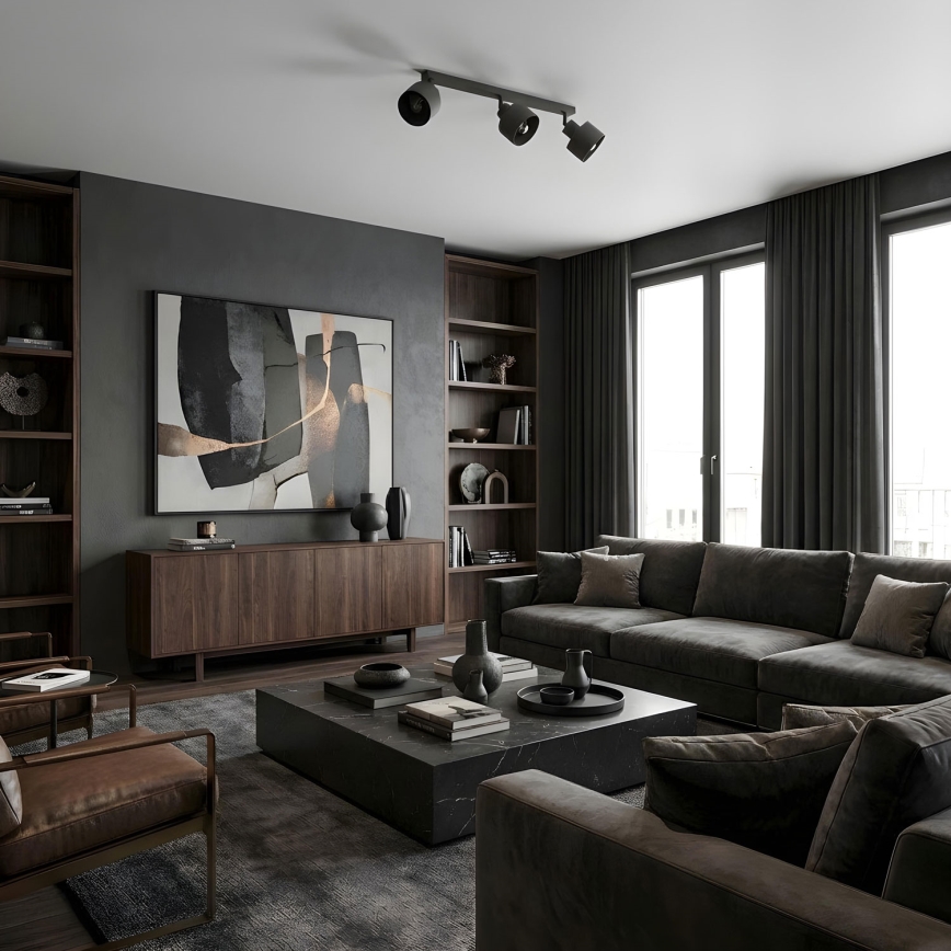Taškinis šviestuvas PARKLA 3xE27/15W/230V juodas